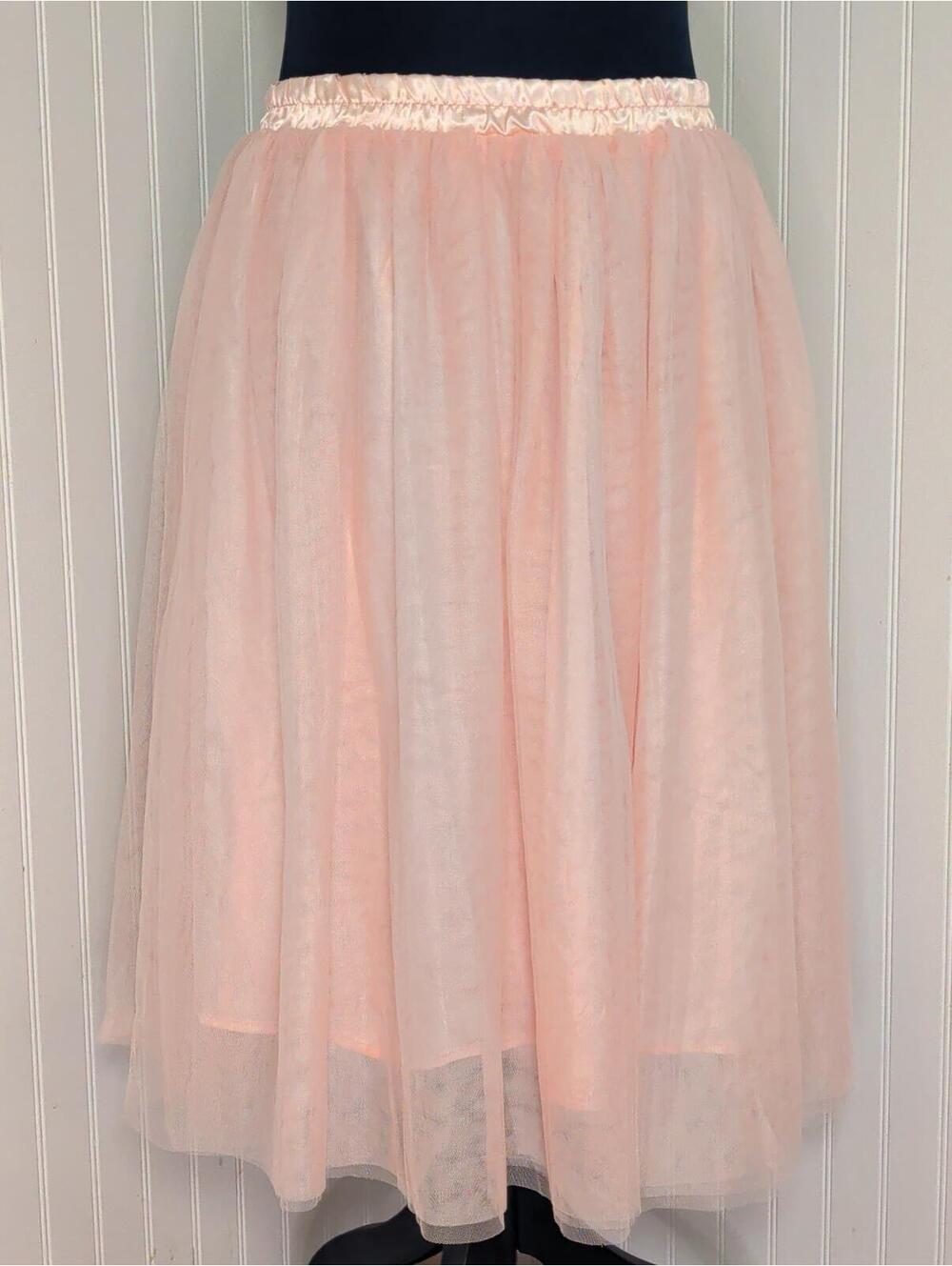 Pink Tulle Midi Tutu Skirt Layered Mesh Volume Coquette BalletSize XL